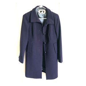 J. Crew dark purple wool button pea coat sz 2